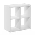 thumbnail image 1 of Furinno Cubicle Open Back Decorative Cube Storage Organizer, 4-Cube, White, 1 of 6