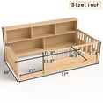 thumbnail image 7 of Miniyam Twin Size Wood Floor Bed with Guardrails, Storage & Bookshelf – Safe, Durable Design for Kids' Bedroom, Natural, 7 of 7