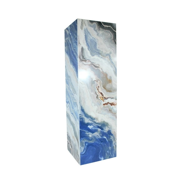 Elegant Blue Marble-Look Porcelain Pedestal Stand for Art Work 12" x 12" x 39"H
