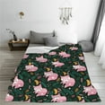 thumbnail image 5 of Honeii Pink Sleeping Fox Print Fleece Blanket - Throw Blanket for Bed, Sofa, Couch, Camping, and Travel , Microplush Ultra Soft Warm Blanket-80"x60", 5 of 7
