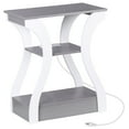 thumbnail image 4 of ZENSTYLE 2 Pcs Side Table 3 Tier End Table with Charging Station Nightstand with USB Storage Shelf Gray, 4 of 9