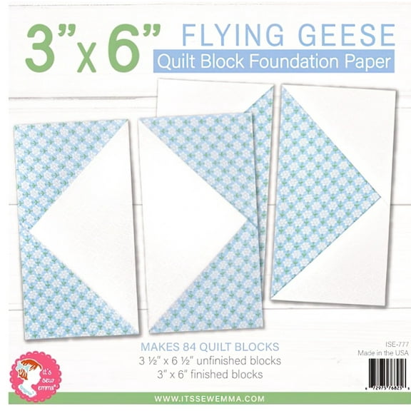 Flying Geese 3X6 inch Quilt Block Foundation Paper by Its Sew Emma