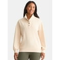 thumbnail image 4 of Time and Tru Women's Fashion Terry Snap Sweatshirt, Sizes XS-XXXL, 4 of 5