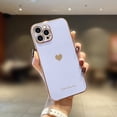 thumbnail image 2 of LAICAIW for iPhone 12 Pro Max Case for Women Girl Cute Love-Heart Luxury Bling Plating Soft Back Cover Raised Camera Protection Bumper Silicone Shockproof Phone Case for iPhone 12 Pro Max, Purple, 2 of 7