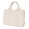 thumbnail image 4 of Bolso de mano para mujer, de lona, de un solo hombro, informal, para la escuela, con cremallera, correa ajustable, color beige, talla M, 4 of 15