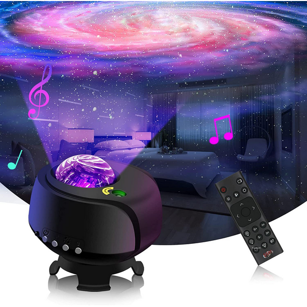Proyector de estrellas con luz LED de noche con Bluetooth y proyección de auroras boreales de galaxia