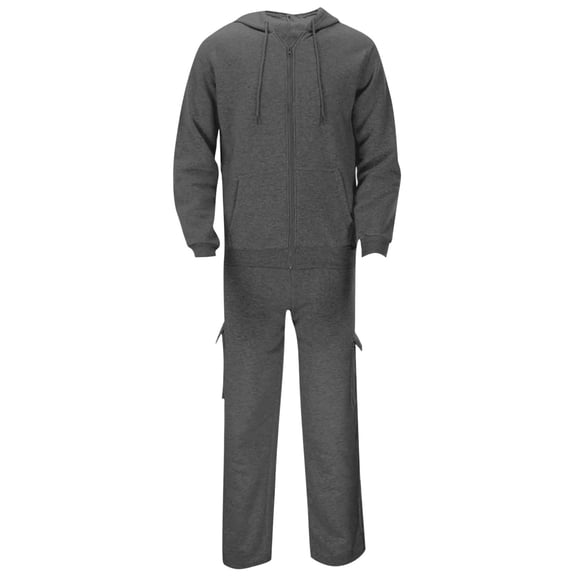 Men's Casual Athletic Tracksuit Long Sleeve Sweatsuit Set Full Zip Running Jacket and Pants 2 Piece Outfits Gray M