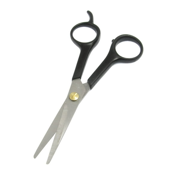 Unique Bargains 5" Portable Stainless Steel Straight Scissors Household Hair Paper Shear Black Silver Tone