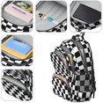 thumbnail image 4 of Black and White Checkered Pattern Backpack for School, Cute School Bag with Adjustable Shoulder Straps and Padded Back, 16.9"x12.6"x5.9", 4 of 5