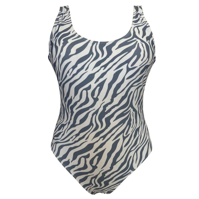 Traje de Baño Ocean Pacific para Mujer Completo, Cuello Redondo, Estampado Zebra Multicolor Talla G