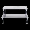 thumbnail image 3 of Clear Acrylic Display Stand Riser Shelf Large Holder Storage Rack for Decoration and Organizer for Figure, Cupcake Dessert, Perfume - 2 Tiers Widh 20x15cm, 3 of 7