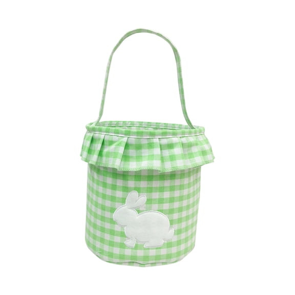 Easter Rabbit Baskets - Empty Egg Hunt Bags with Handle, Reusable Candy Carrying Pails for Holiday Party Favors & Home Organization