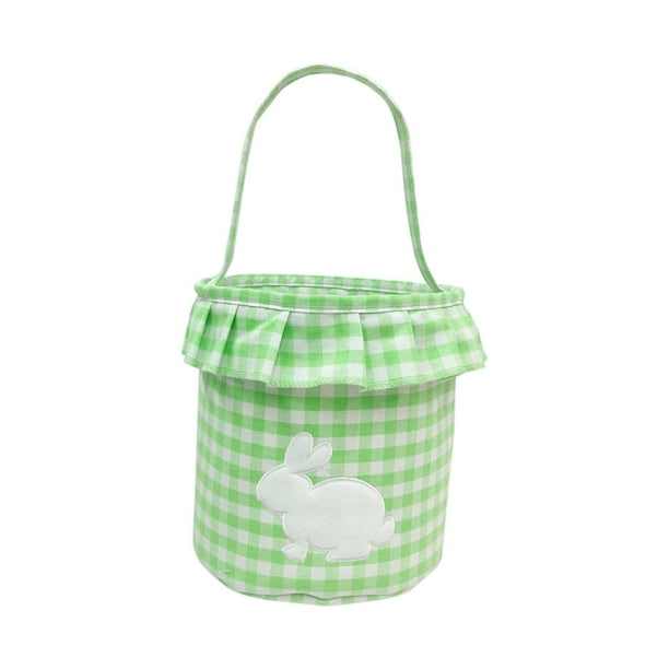 Decoraciones de Pascua, adornos de Pascua, regalos de Pascua Decoración de Pascua Conejos Bolsa de borlas Bolsa de almacenamiento de huevos de Pascua Bolso de mano con patrón de cuadrícula