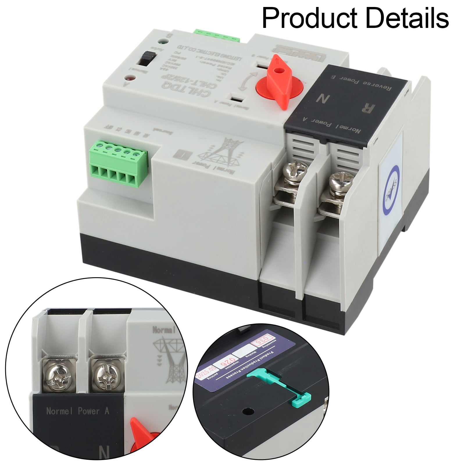 2P Automatic Transfer Switch 230Vac 63A Dual Power Uninterrupted Transfer Switch