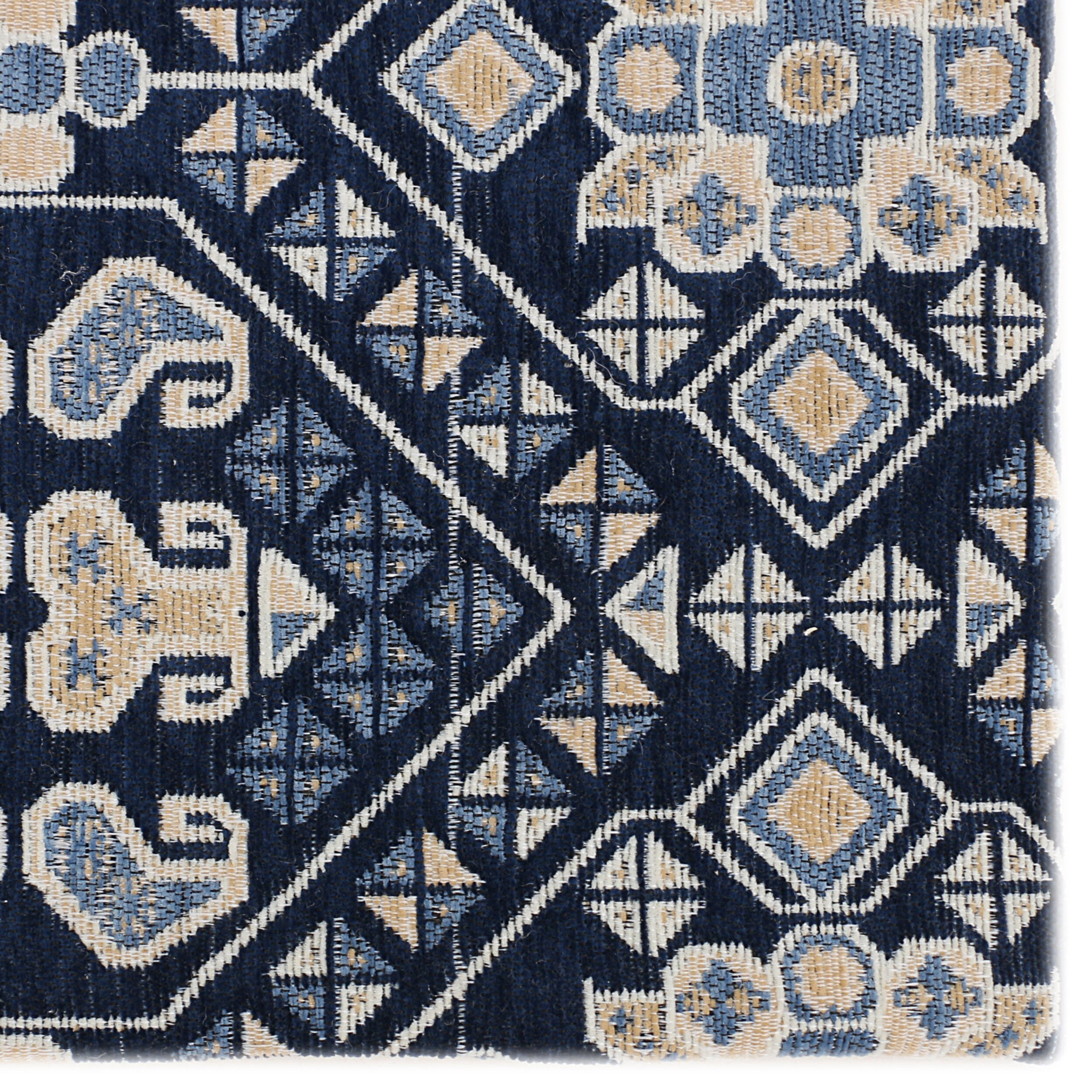 RugSmith Navy Geometric 20in. X 36in. Anti-Fatigue Kitchen Mat - 20"x36"