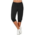thumbnail image 6 of Diufon Pull On Capris for Women High Waist Drawstring Golf Yoga Cropped Pant Running Jogger Capri Pants with Pockets, 6 of 9