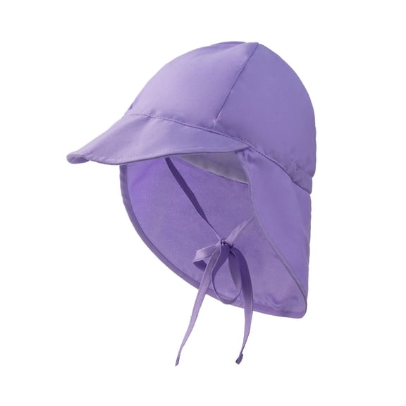 Kids Sunscreen Sun Hat Breathable Solid Color Beach Hat, Purple,S