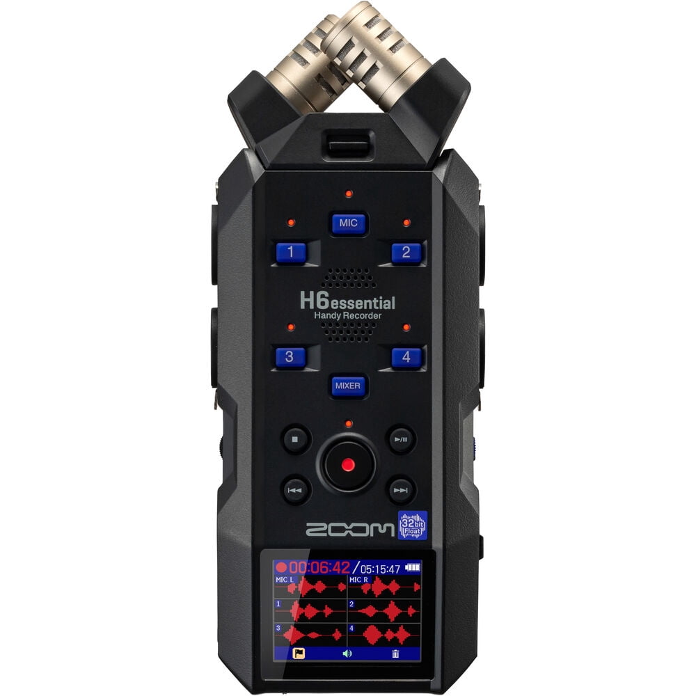 Zoom H6essential Handy Recorder 6-Track 32-Bit Float Portable Audio Recording (2024 Model) Stereo Microphones, 4 XLR/TRS Inputs, USB Audio Interface, for Musicians, Podcasters And Filmmakers Bundle