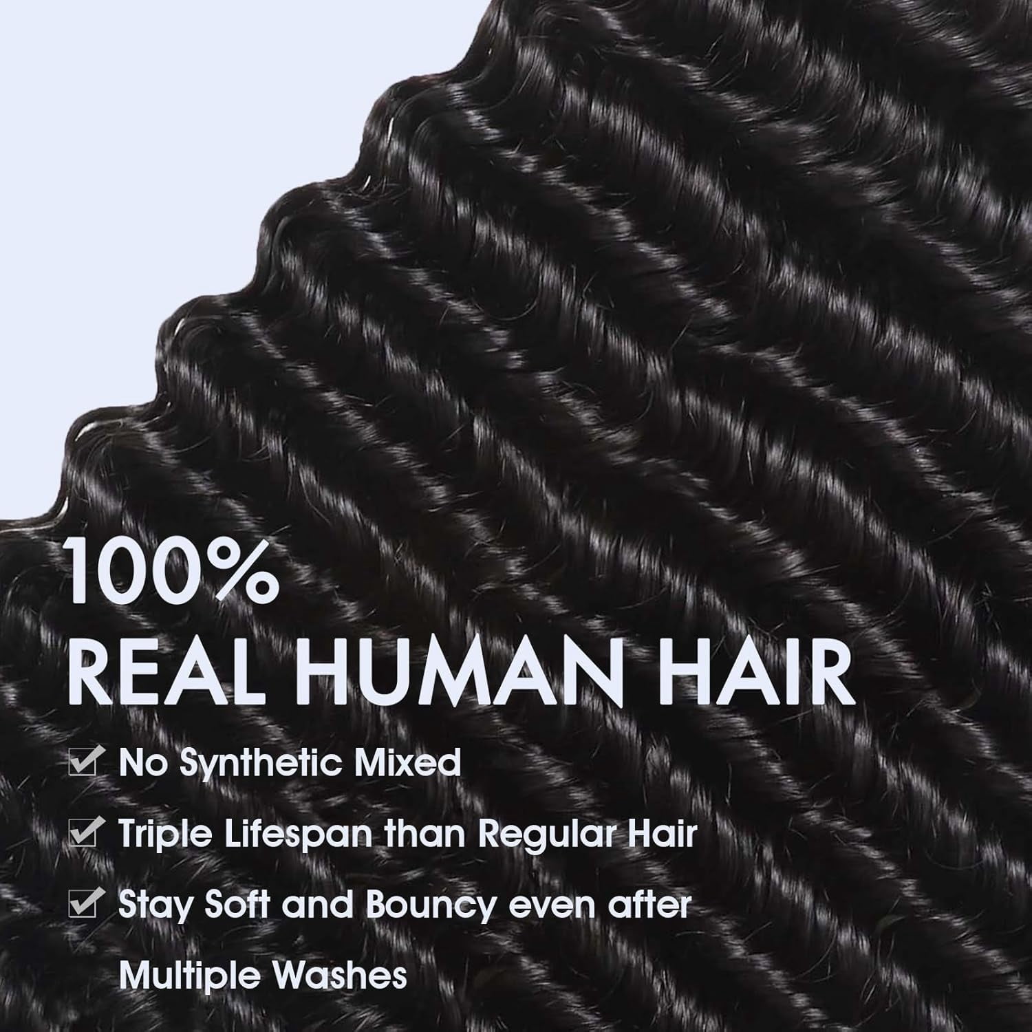 Deep Wave Human Hair Bundles 24 26 28 Inch Curly Bundles Human Hair Extensions 16A 100% Unprocessed Brazilian Raw Deep Curly Hair Weave Sew in Bundle Wet and Wavy Water Wave 3 Bundle Natural Black