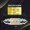 thumbnail image 2 of Ruiandsion 36mm LED Dome Light Bulb DC 12V DE3423 LED Light Bulbs Replacement for Car Interior Dome Map Lights,Warm White(Pack of 2), 2 of 6
