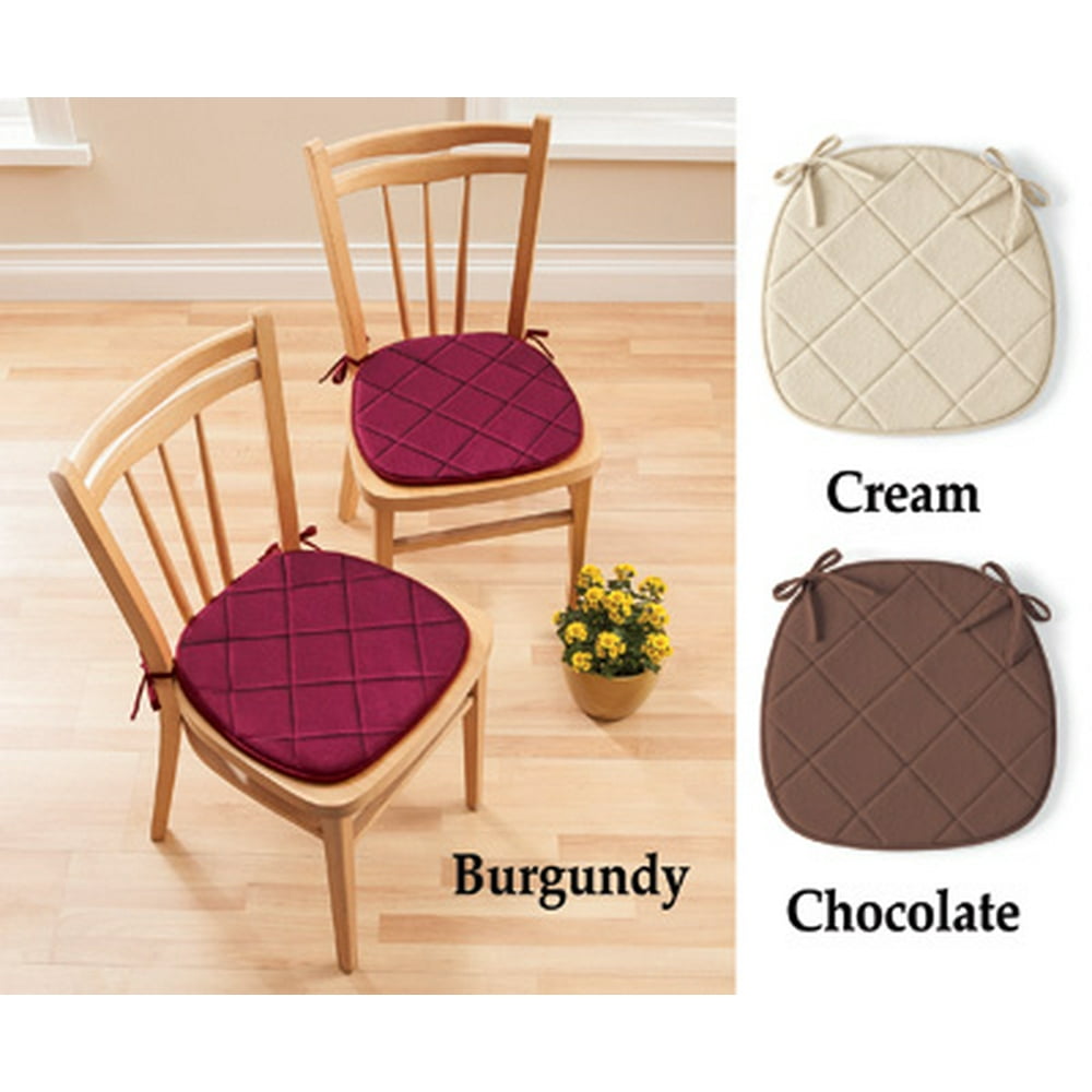 Quilted Memory Foam Chair Pads With Ties