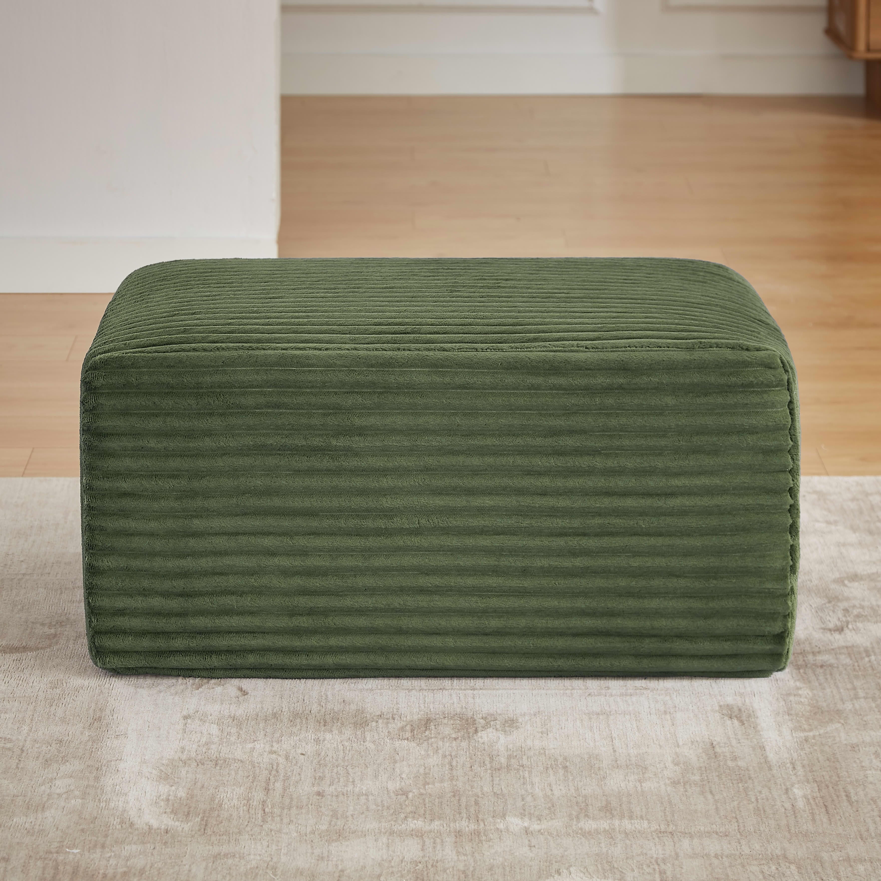 MAYEERTY Boneless Ottoman, 35×24" Footrest for Cloud Sectional Sofa, Living Room & Apartment, Green