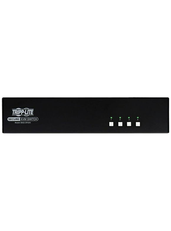 Tripp Lite Secure 4 Port KVM Switch, DisplayPort to DisplayPort, Dual Monitor, 4K, NIAP PP3.0 Certified, Audio, TAA-Compliant (B002-DP2A4)