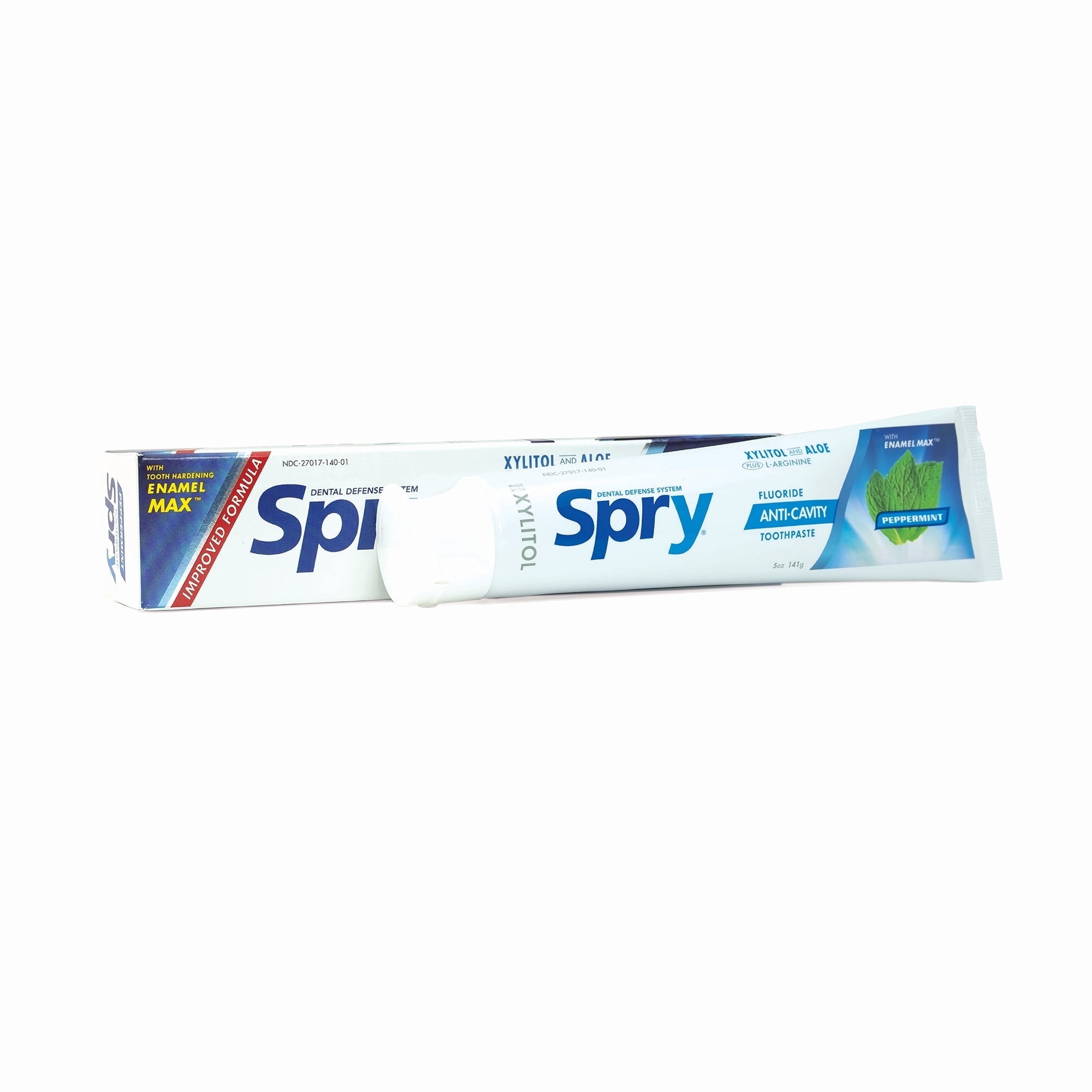 Spry Xylitol Adult Toothpaste 5oz Fluoride-Free Teeth Whitening Breath Freshening Peppermint 1 Pack
