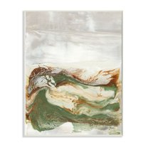Stupell Industries Abstract Paint Fluid Green Brown Design Wall Plaque by Lila Bramma