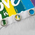 thumbnail image 4 of Manfei Kawaii Rainbow Blackout Curtains, Printing Love is Love Window Curtains Pack of 2 (38x45 Each), Orange Blue, 4 of 6