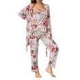 thumbnail image 2 of Ruimatai Women's 3-Piece Pajama Set Soft Milk Silk Pajamas Long Sleeve Top with Pants Comfortable Home Sleepwear Loungewear, 2 of 4