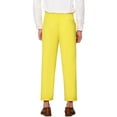 thumbnail image 3 of INSPIRE CHIC Men's Cropped Dress Pants Flat Front Ankle-Length Trousers 36 Light Yellow, 3 of 4