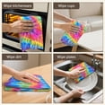 thumbnail image 5 of 6 Pcs Funny Kitchen Towels,Colorful Tie Dye Pattern Microfiber Dish Towels,Kitchen Tea Towels,Kitchen Towel Set (18" X 26"), 5 of 7