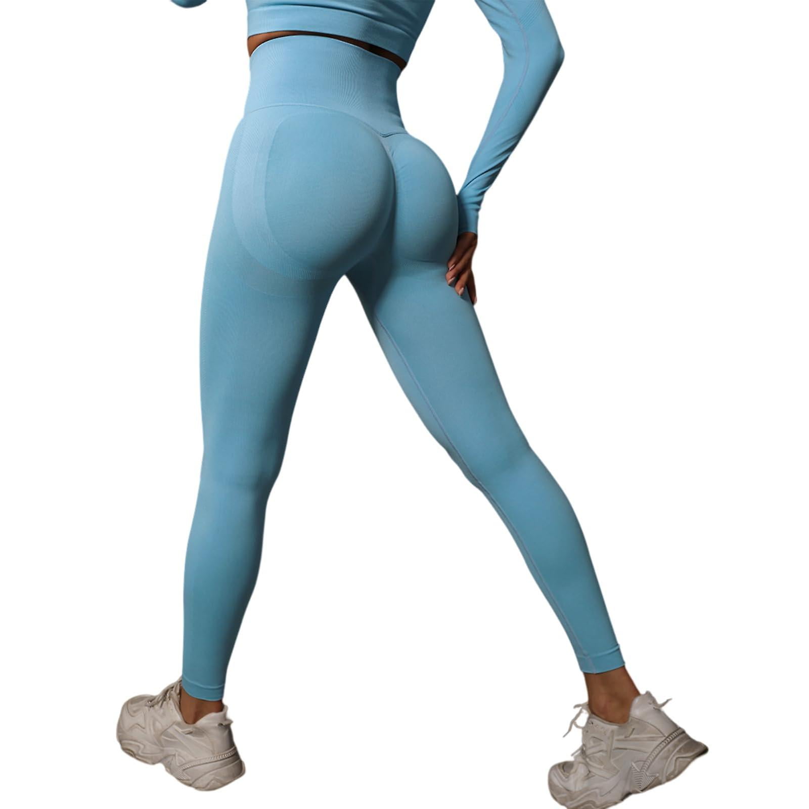 Women Scrunch Butt Lifting Leggings Seamless High Waisted Workout Tummy Control Gym Sport Yoga Pants Dark Blue L Walmart