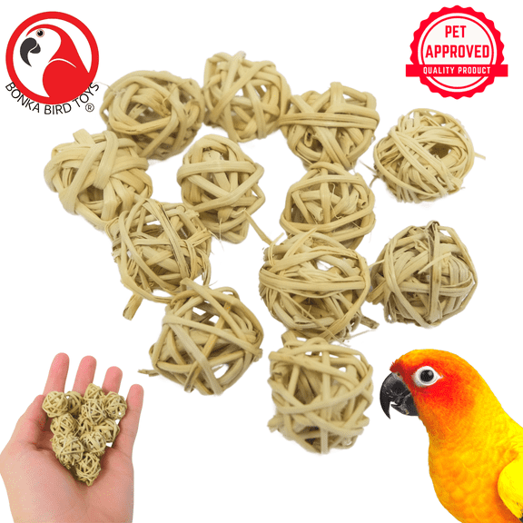 Bonka Bird Toys 3343 Pk12 Natural Tiny Vine Balls Foot Talon Craft Part Parrot