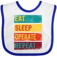 thumbnail image 3 of Inktastic Surgeon Surgical Nurse Eat Sleep Operate Repeat Boys or Girls Baby Bib, 3 of 4