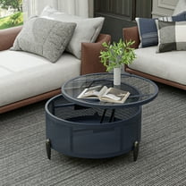 GLORY PATIO Round Coffee Table With Lifting Top And Storage Function