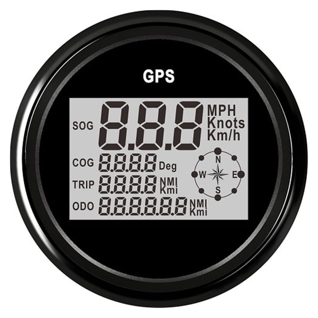 85mm Digital Boat Motorcycle Car Speedometer Gau 0~999 Knots MPH Km/h Adjustable GPS Speed Gau With Backlight +GPS Sensor ,High Precision