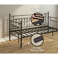thumbnail image 5 of CastleBeds Victorian Black Metal Twin Daybed Without Trundle | Sleeping Bench Futon Loft Bed Sofa Bedroom Living Room | Twin Mattress | Heavy Duty | AMBEE21, 5 of 7