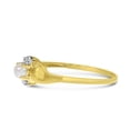 thumbnail image 4 of 10k Yellow Gold Freshwater Cultured Pearl And Diamond Satin Finish Ring, 4 of 8