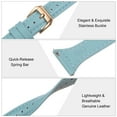 thumbnail image 4 of Genuine Leather Watch Band 20mm Quick Release Elegant Top Grain Replacement Strap Blue/Rose Golden Tone, 4 of 6