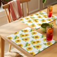 thumbnail image 4 of Sunflower Placemats Set of 4 Yellow Summer Floral Watercolor Place Mats Indoor Wipeable Table Mats Washable Cloth Dining Table Placemats for Kitchen Holiday Party Home Decor 13x19 Inch, 4 of 9
