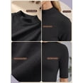 thumbnail image 4 of PINKSIR T Shirts for Women Mock Neck Short Sleeve Tops Dressy Casual Slim Fit Mock Turtleneck Tee, 4 of 8