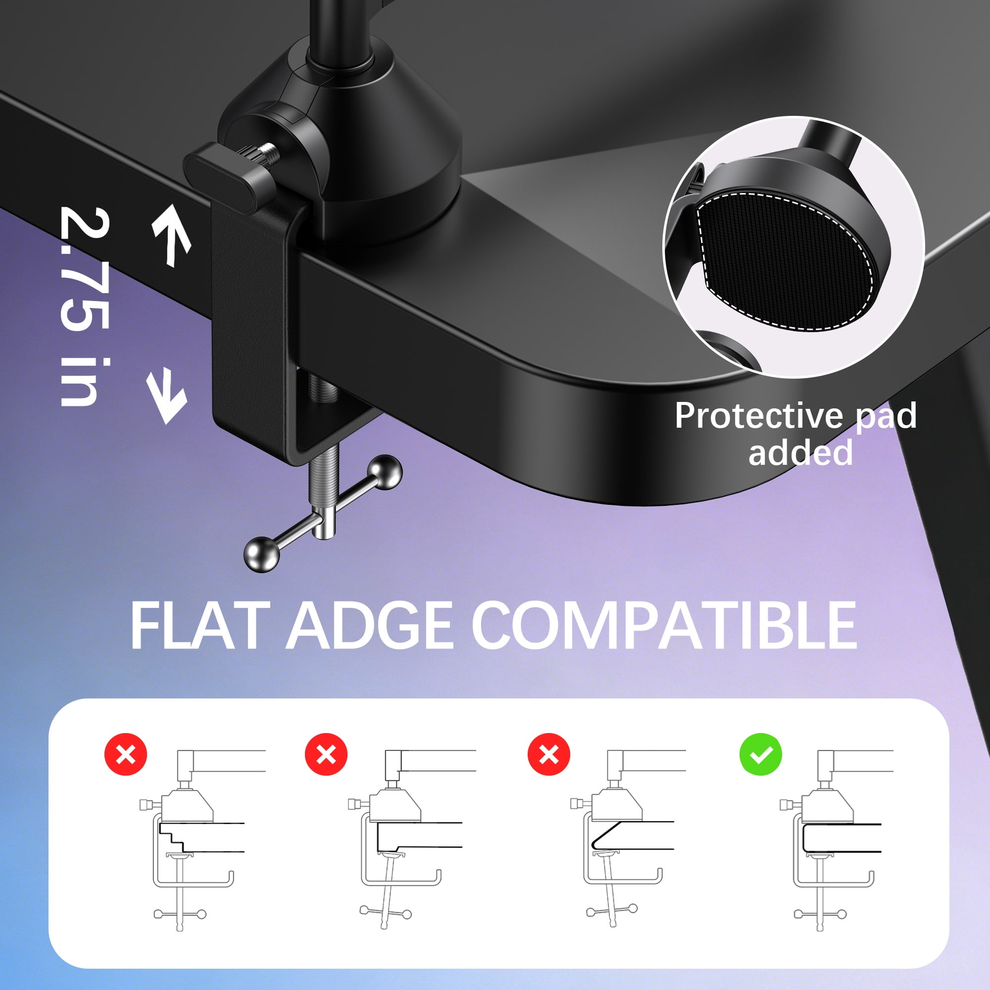 InnoGear Foldable Desk Low Profile Mic Arm 360° Rotatable Microphone Boom Arm Stand for Live Streaming, Gaming, Podcasting, Radio