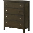 thumbnail image 3 of JERFIT 4-Drawer Dresser, Espresso Wood Chest of Drawers for Bedroom, Compact Storage Organizer with Smooth Glide System, 3 of 10