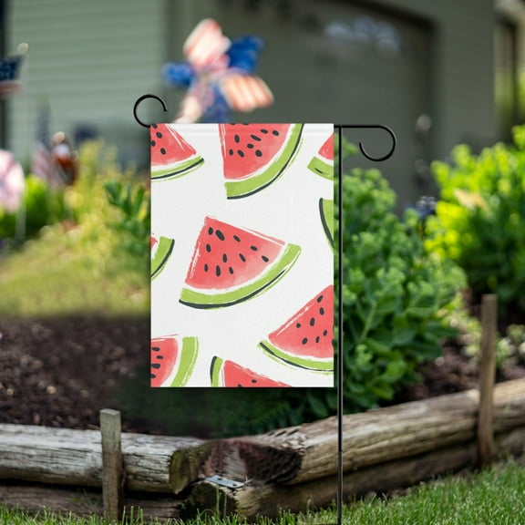 Yayeee Garden Flag 12" x 18" Double Sided Outdoor Yard Lawn Holiday Decorations, Cartoon Watermelon