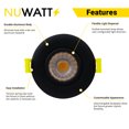 thumbnail image 3 of 3 inch LED Gimbal Recessed Light, 4000K, 8W, 600 Lumens, Black Trim, 120V, Dimmable, 3-1 Design Junction Box, 4 Pack, 3 of 6