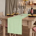 thumbnail image 2 of Sage Green 120 Inch Table Runner, Grid Checkered Plaid Gingham Lattice Trellis Farmhouse Dresser Scarf Cotton & Linen Tablerunner for Dining/Kitchen Island/Holiday Party Décor 13" x 120", 2 of 9