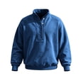 thumbnail image 3 of Gytharion Men's Mock Neck Sweatshirts Snap Button Ribbed Hem Solid Color Classic Pullovers Fall Warm Cozy Pullover Tops, 3 of 8