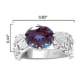 thumbnail image 3 of Sterling Silver with Color Changing Alexandrite Solitaire Swirl Work East West Ring, 3 of 3